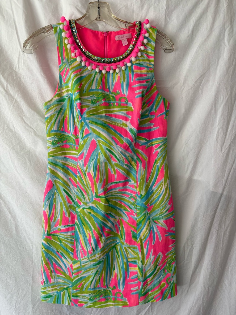 Lilly Pulitzer Tropical Palm Shift Dress in Hot Pink & Green - NWOT